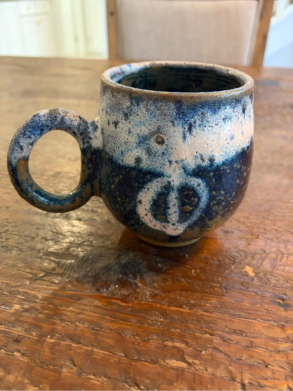 Handmade Speckled Blue Ceramic Mug